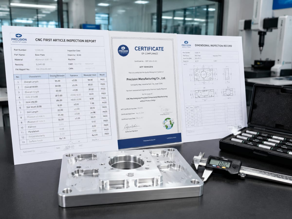 Insight 17 cnc first article inspection report certification new